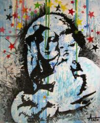 vierge  l'enfant sous un ciel toil de mille couleurs (2007) 